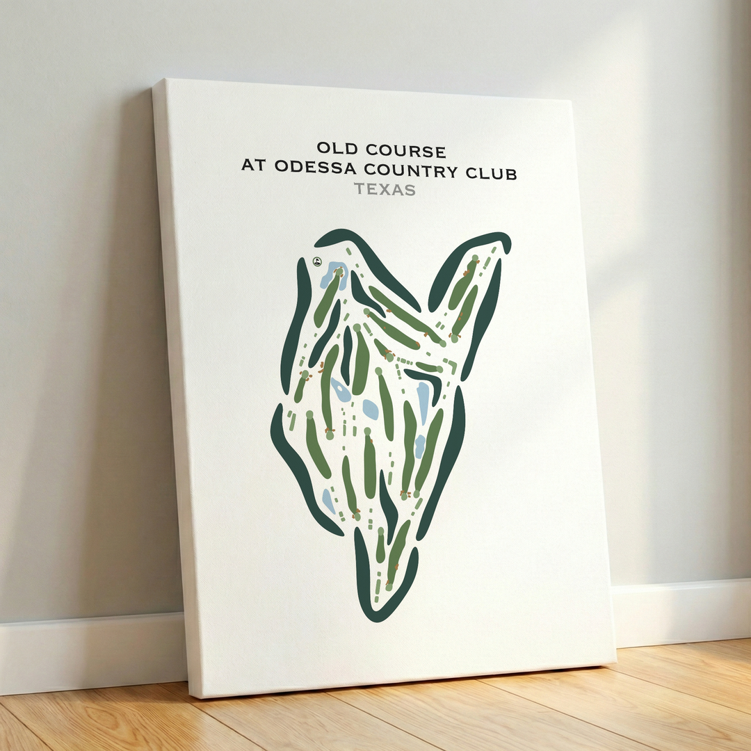 Old Course at Odessa Country Club, Texas - Printed Golf Courses