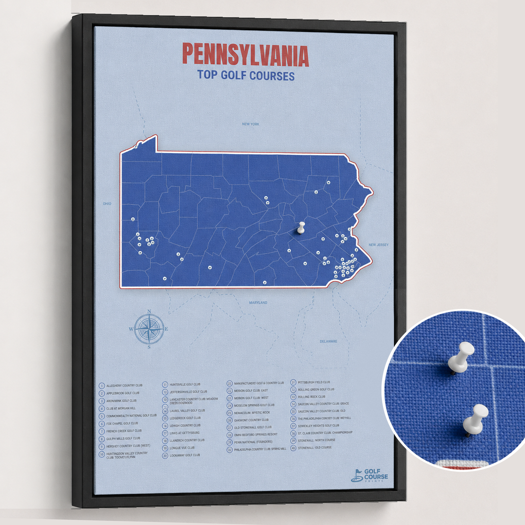 Map of Pennsylvania Golf Courses