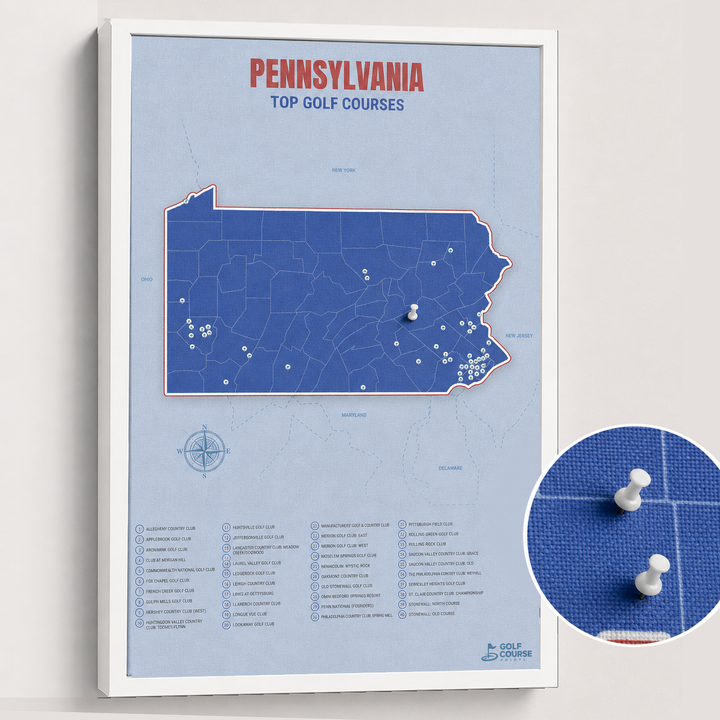 Map of Pennsylvania Golf Courses
