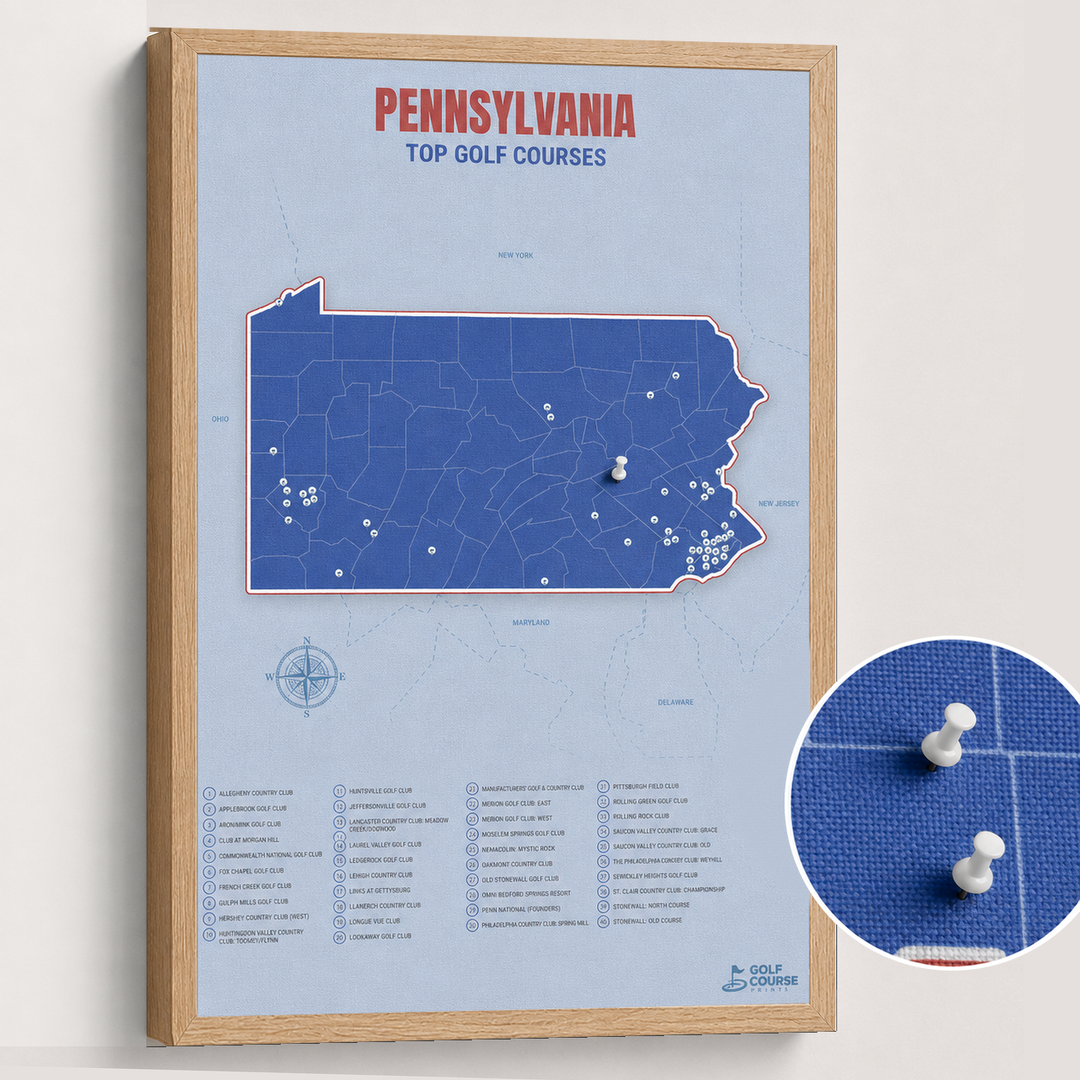 Map of Pennsylvania Golf Courses
