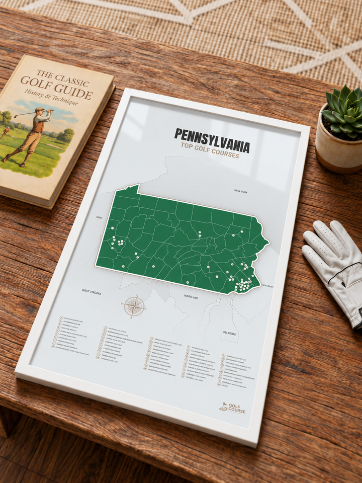 Pennsylvania golf courses map in Green - Lifestyle Table