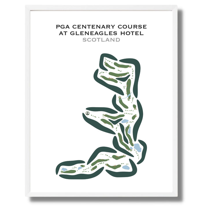 PGA Centenary Course at Gleneagles Hotel, Scotland - Printed Golf Courses