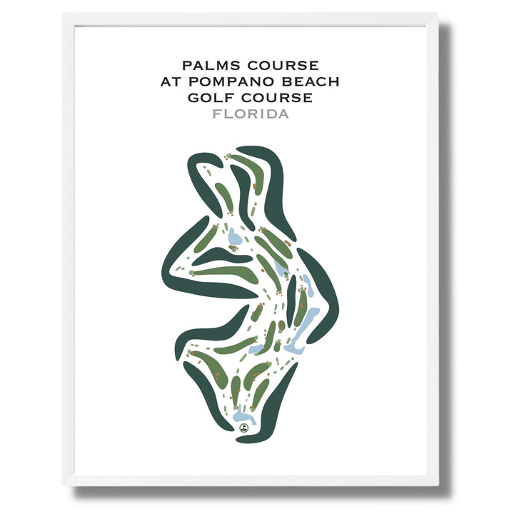 Palms Course at Pompano Beach Golf Course, Florida - Printed Golf Courses