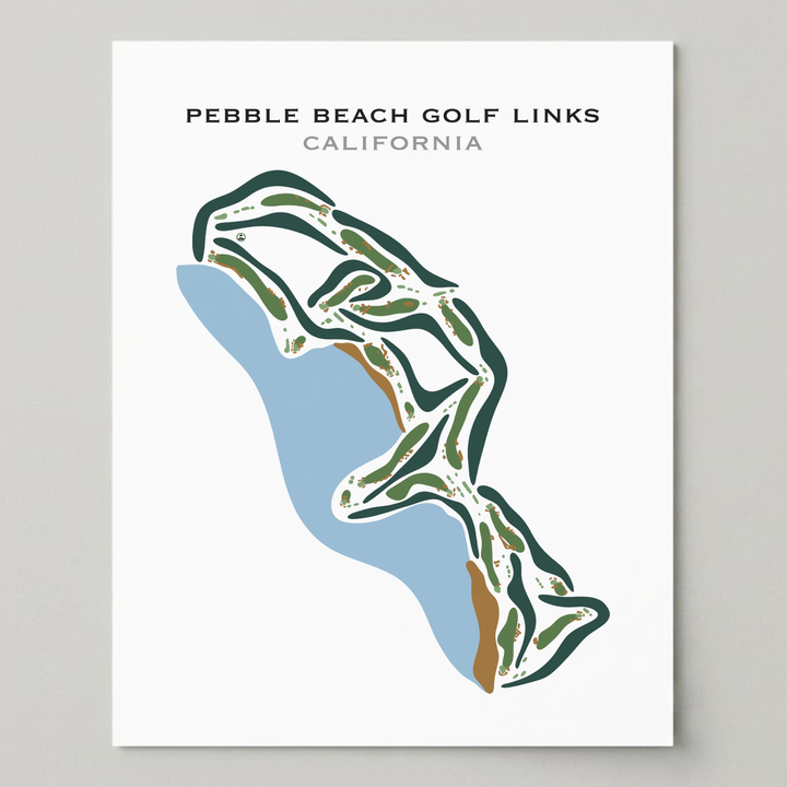 Pebble Beach Golf Links, California - Printed Golf Courses