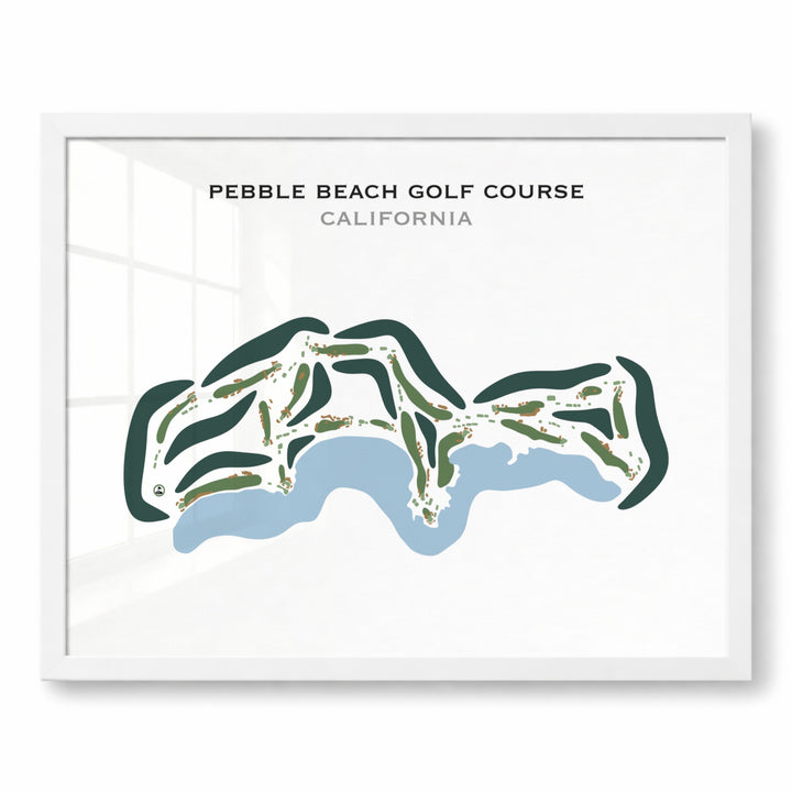 Pebble Beach Golf Links, California - Printed Golf Course