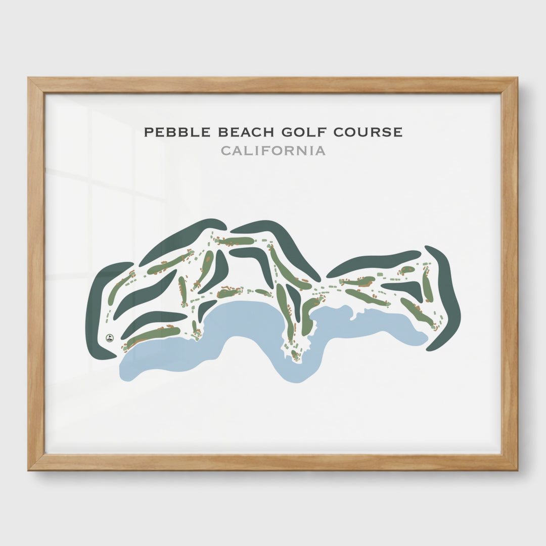 Pebble Beach Golf Links, California - Printed Golf Course