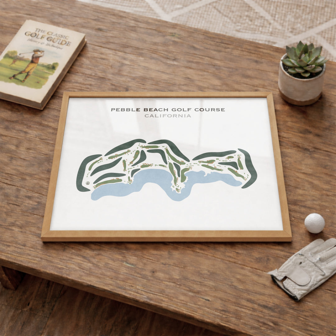 Pebble Beach Golf Links, California - Printed Golf Course
