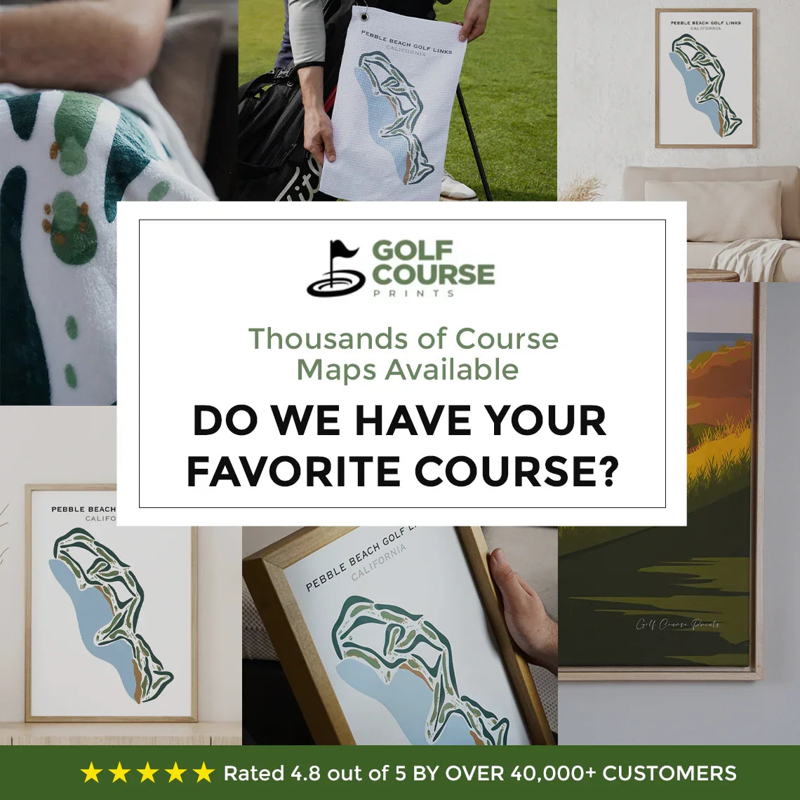 golf courses on a map