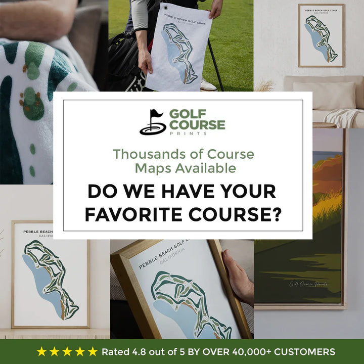 Custom Golf Course Map Design - Golf Course Prints