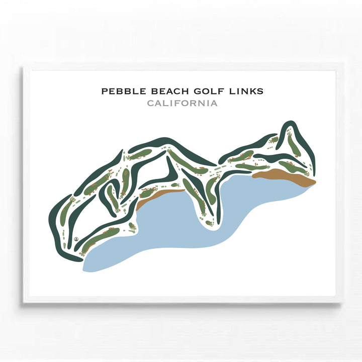 Pebble Beach Golf Links, California - Printed Golf Course