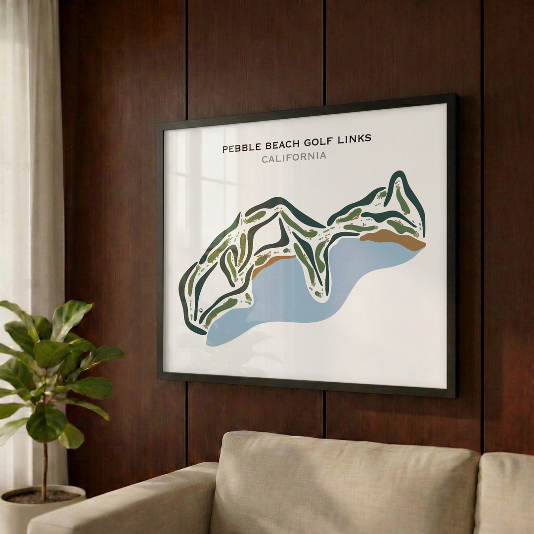 Pebble Beach Golf Links, California - Printed Golf Course
