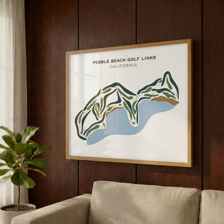 Pebble Beach Golf Links, California - Printed Golf Course