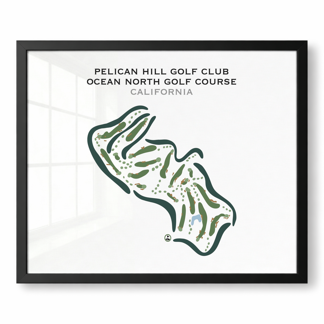 Pelican Hill Golf Club Ocean North Golf Course, California - Printed Golf Courses