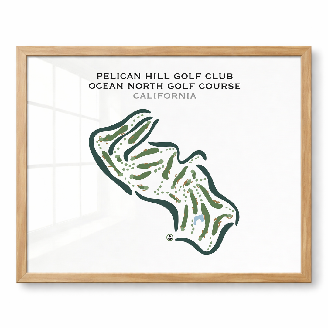 Pelican Hill Golf Club Ocean North Golf Course, California - Printed Golf Courses