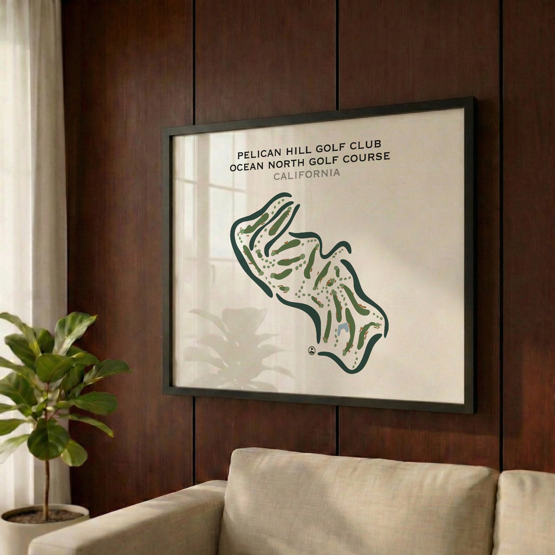 Pelican Hill Golf Club Ocean North Golf Course, California - Printed Golf Courses