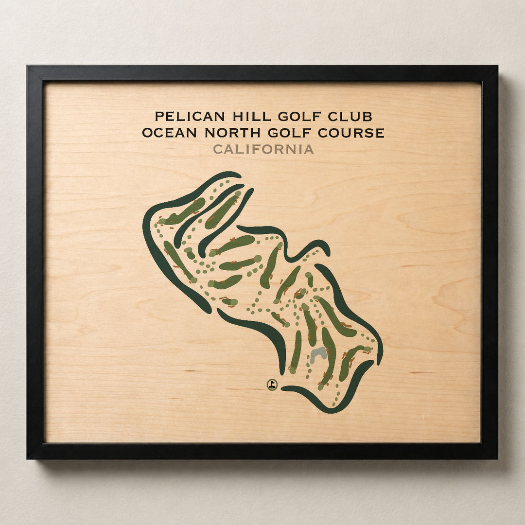 Pelican Hill Golf Club Ocean North Golf Course, California - Printed Golf Courses