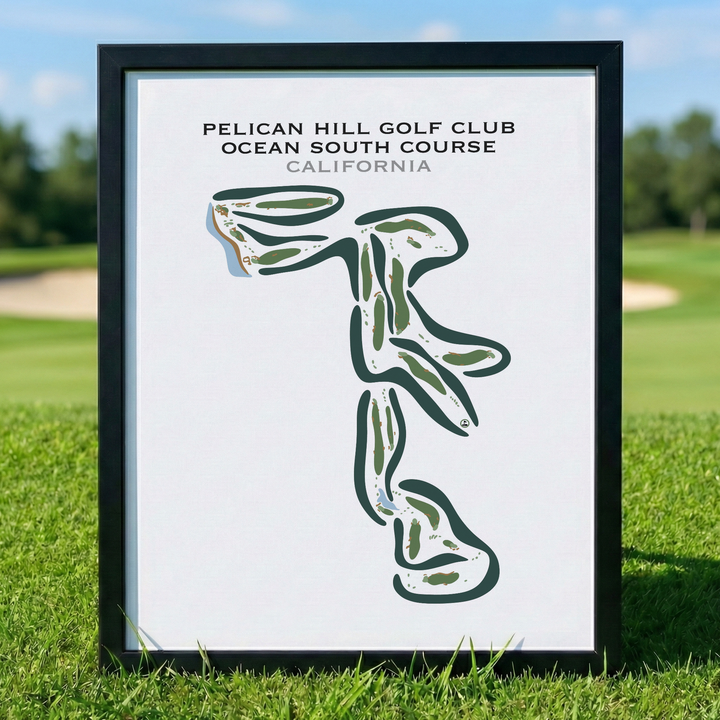 Pelican Hill Golf Club Ocean South Golf Course, California - Printed Golf Courses