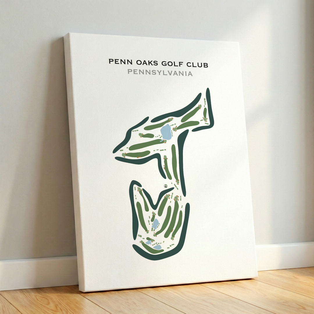 Penn Oaks Golf Club, Pennsylvania - Printed Golf Course