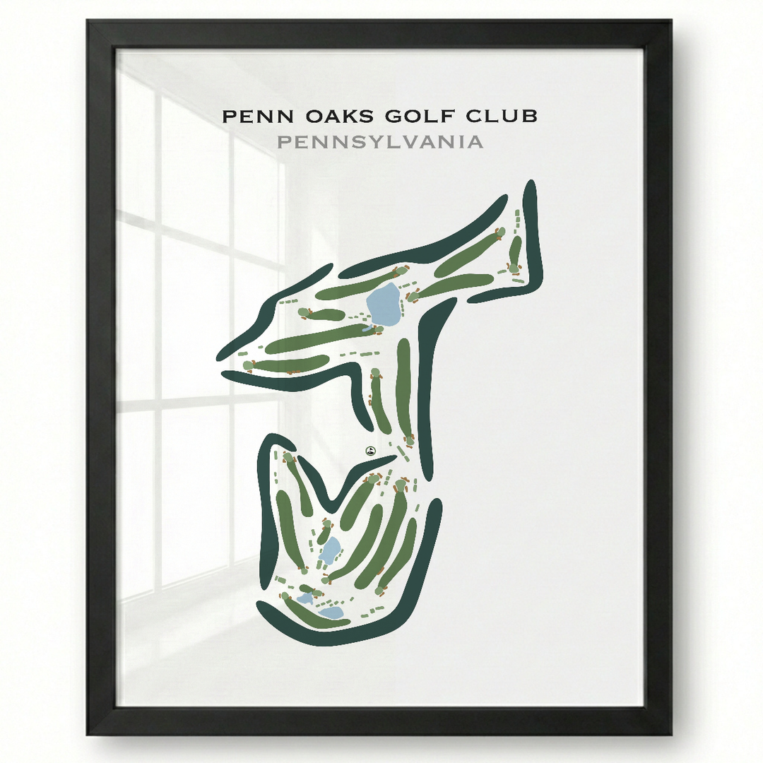 Penn Oaks Golf Club, Pennsylvania - Printed Golf Course
