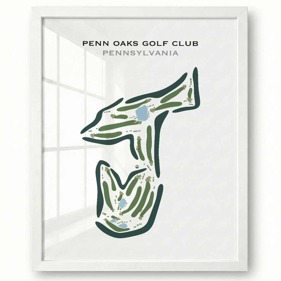 Penn Oaks Golf Club, Pennsylvania - Printed Golf Course