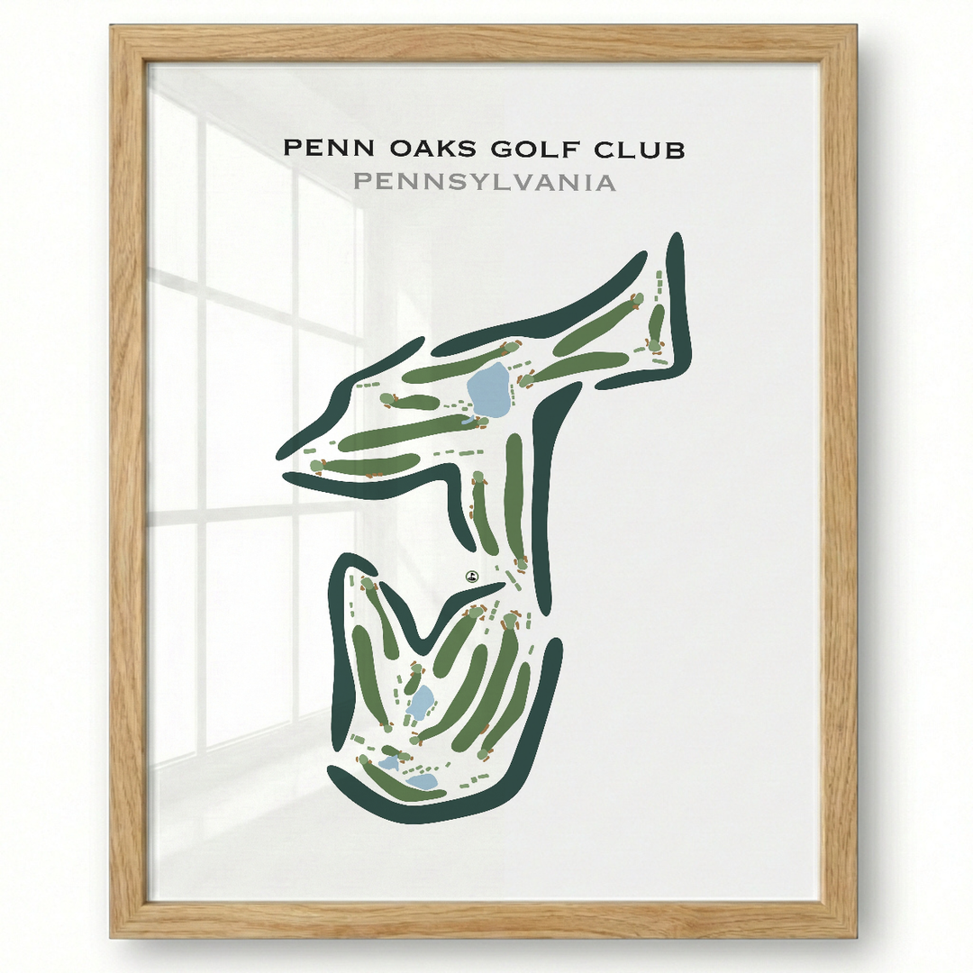 Penn Oaks Golf Club, Pennsylvania - Printed Golf Course