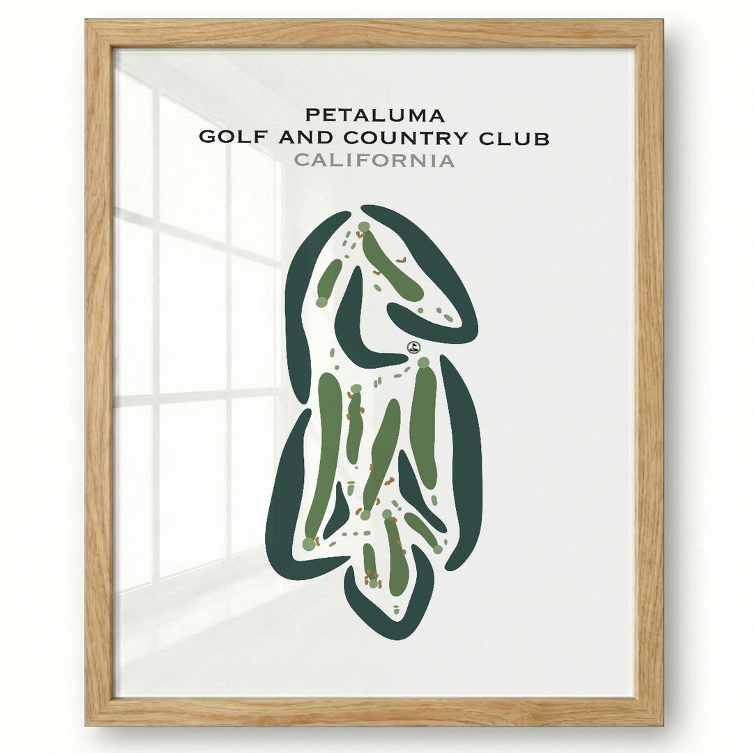 Petaluma Golf & Country Club, California - Printed Golf Course