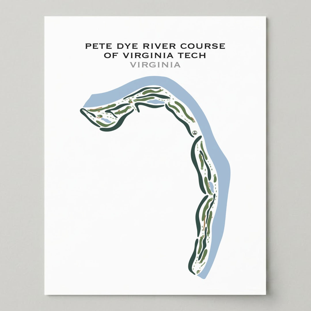 Pete Dye River Course of Virginia Tech, Virginia - Printed Golf Courses
