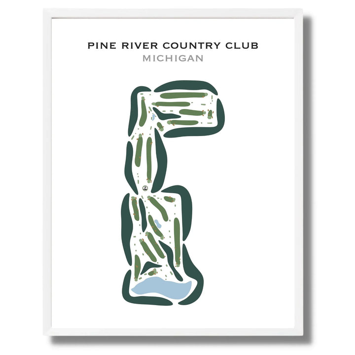 Pine River Country Club, Alma, Michigan - Printed Golf Courses