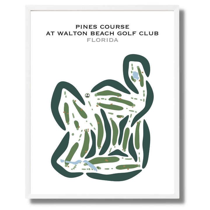 Pines Course at Walton Beach Golf Club, Florida - Printed Golf Courses