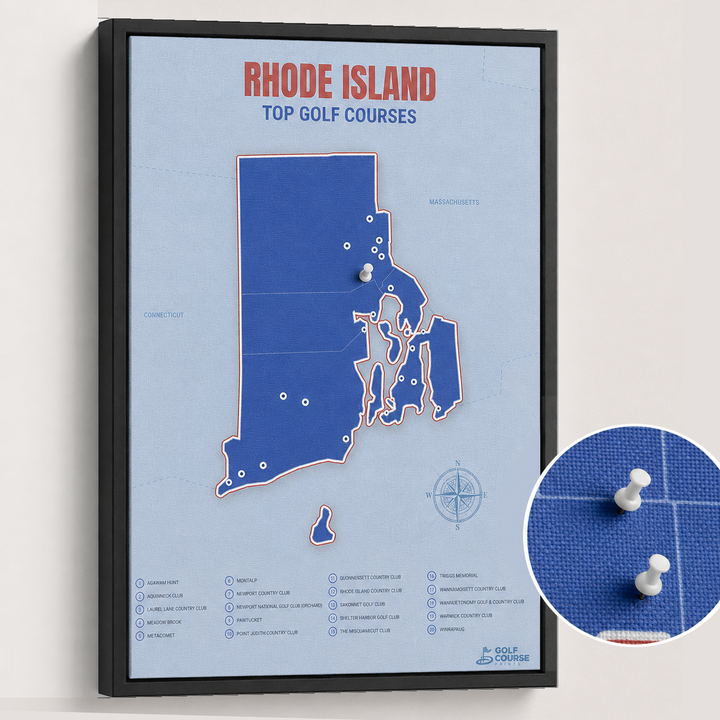 Map of Rhode Island Golf Courses