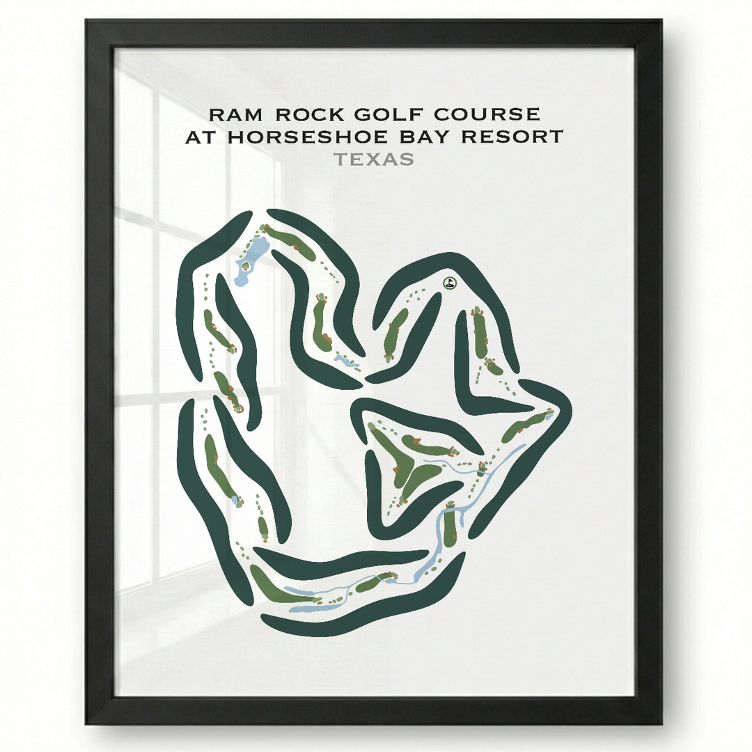 Ram Rock Course at Horseshoe Bay Resort, Texas - Printed Golf Courses