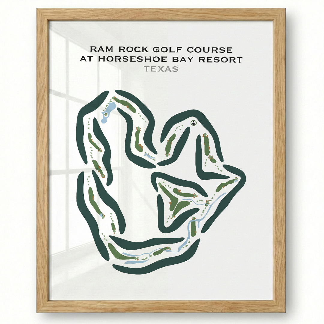 Ram Rock Course at Horseshoe Bay Resort, Texas - Printed Golf Courses