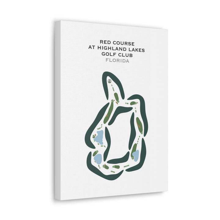Red Course at Highland Lakes Golf Club, Florida - Printed Golf Courses