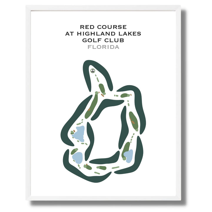 Red Course at Highland Lakes Golf Club, Florida - Printed Golf Courses