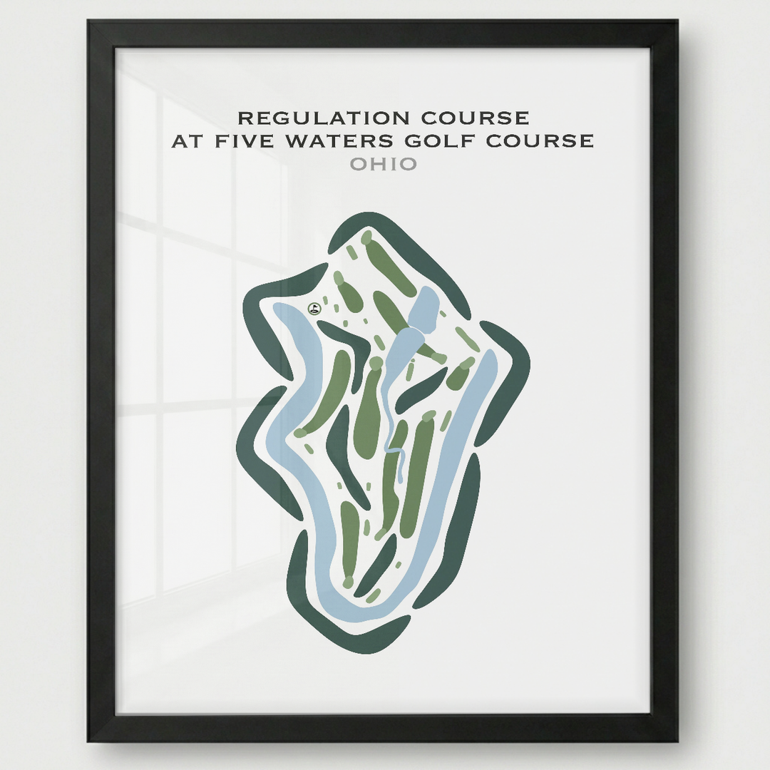 Regulation Course at Five Waters Golf Course, Ohio - Printed Golf Courses