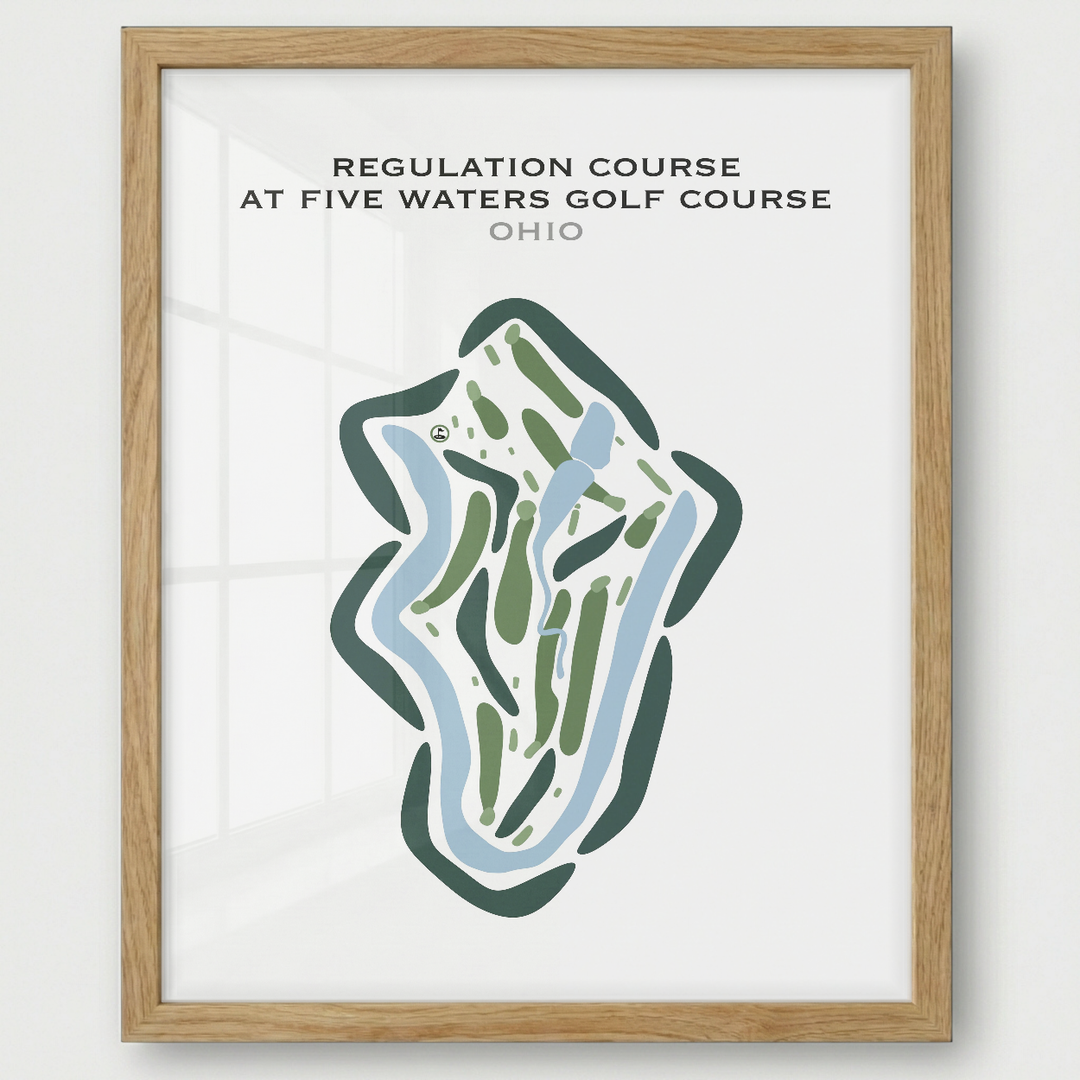 Regulation Course at Five Waters Golf Course, Ohio - Printed Golf Courses