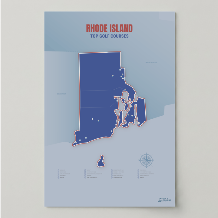 Map of Rhode Island Golf Courses