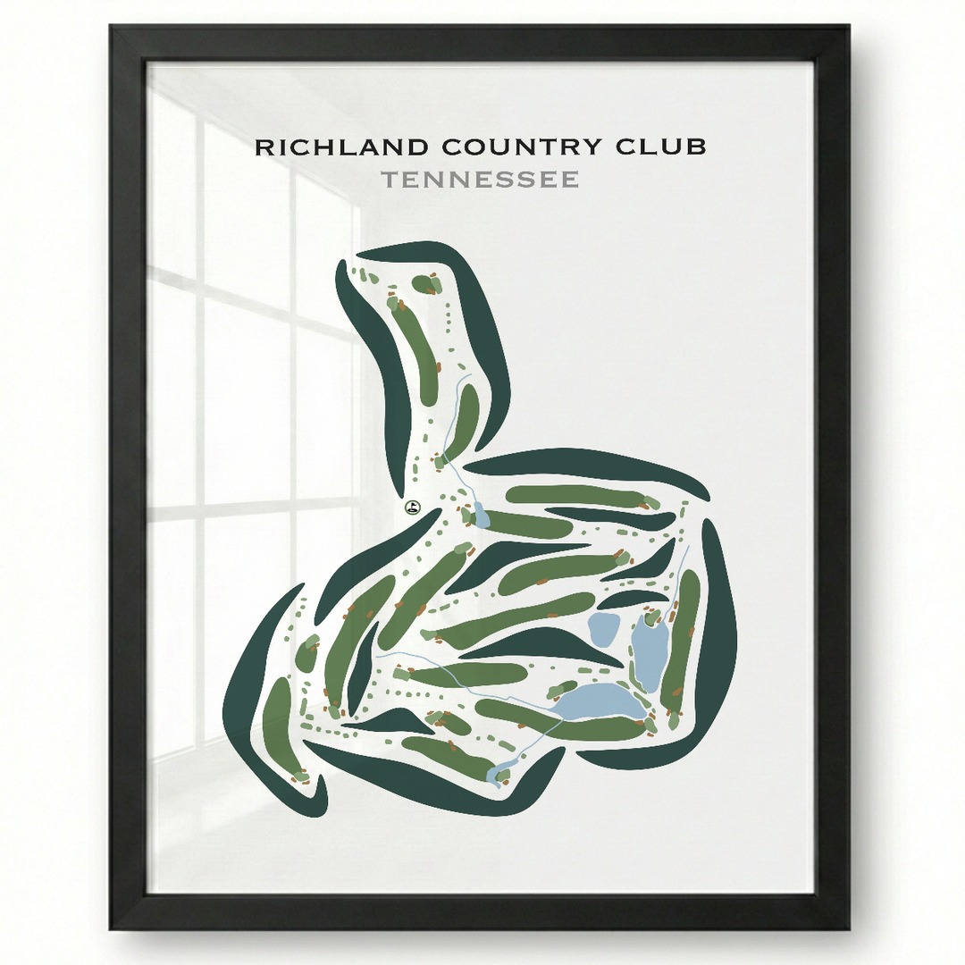 Richland Country Club, Tennessee - Printed Golf Courses