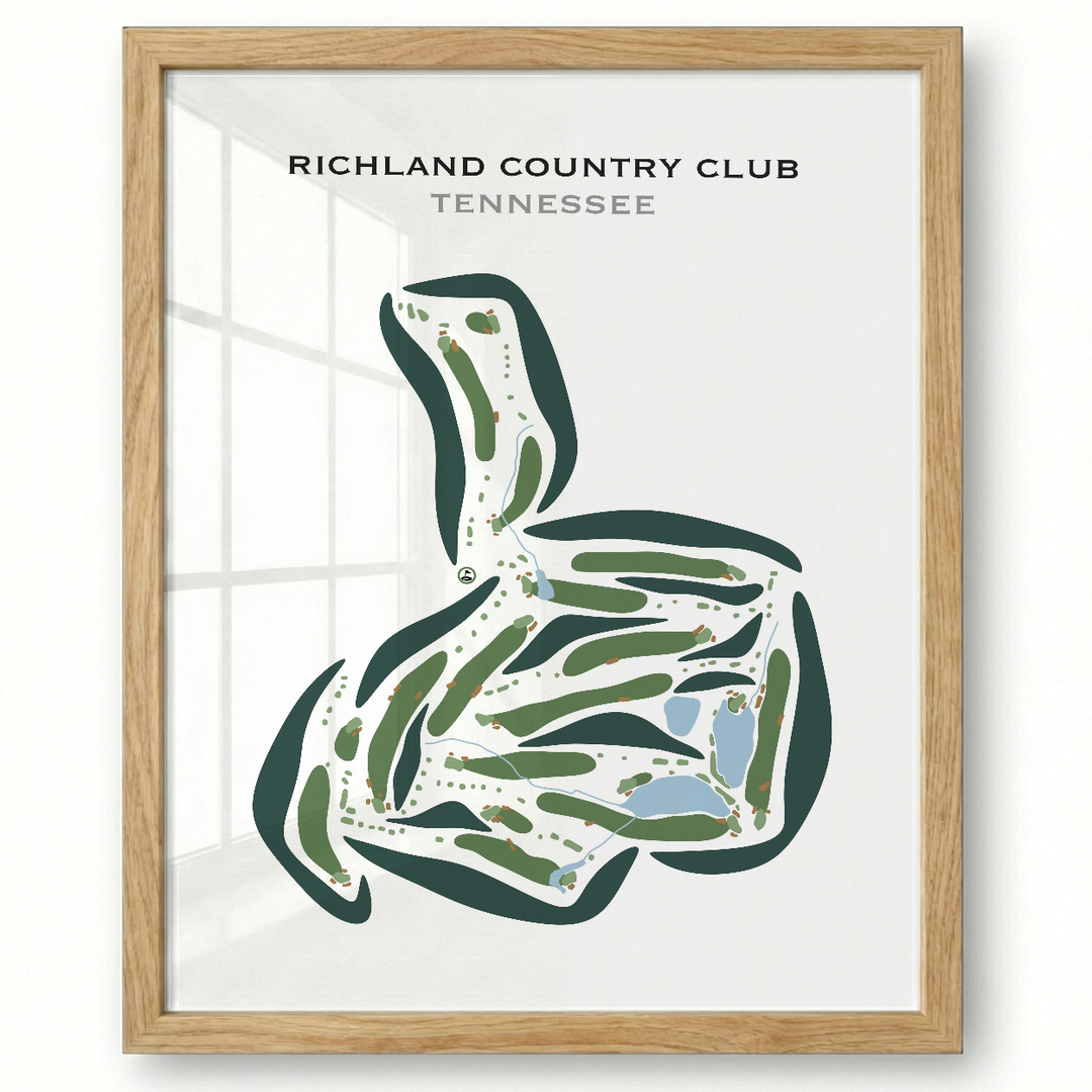 Richland Country Club, Tennessee - Printed Golf Courses