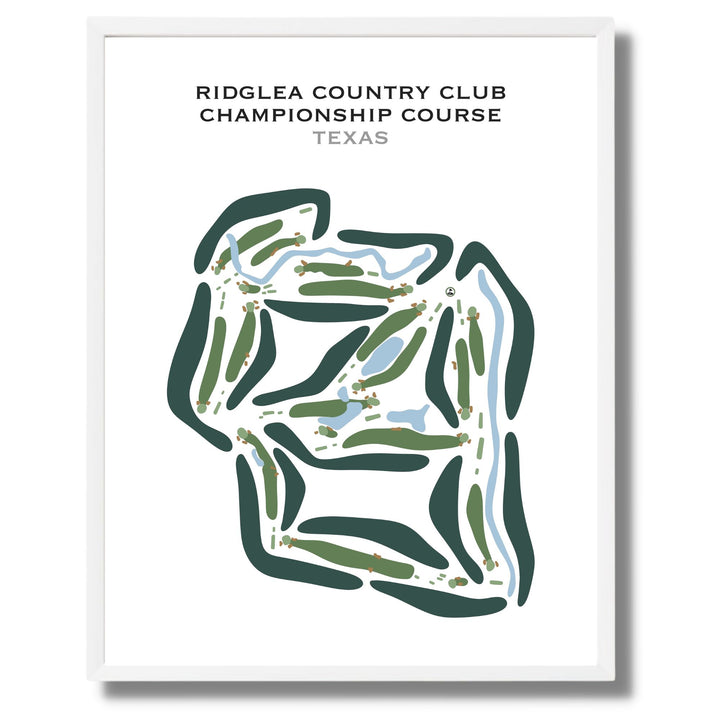 Ridglea Country Club - Championship Golf Course, Texas - Printed Golf Courses