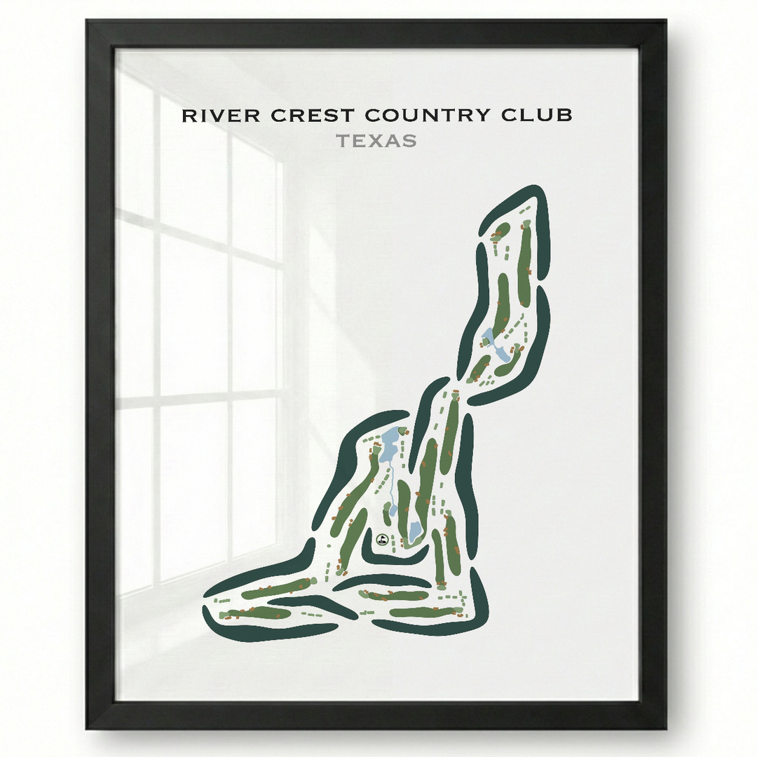 River Crest Country Club, Texas - Printed Golf Courses
