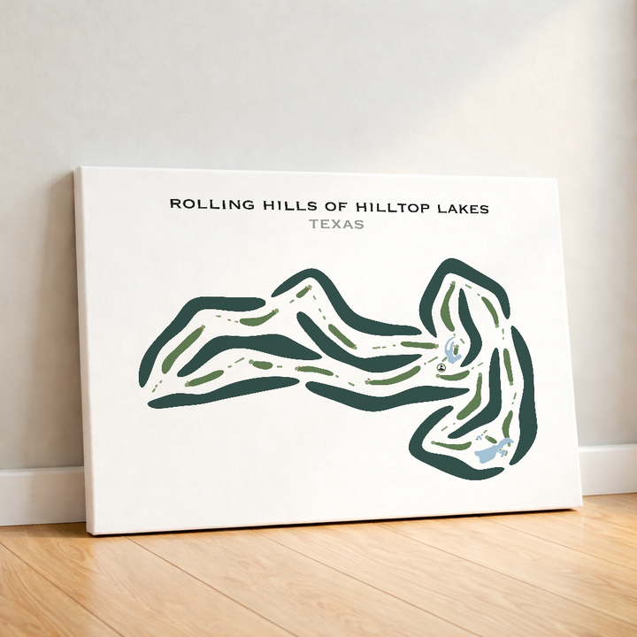 Rolling Hills of Hilltop Lakes, Texas - Printed Golf Courses