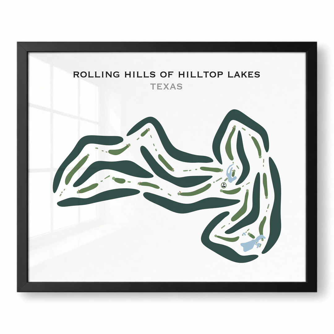 Rolling Hills of Hilltop Lakes, Texas - Printed Golf Courses