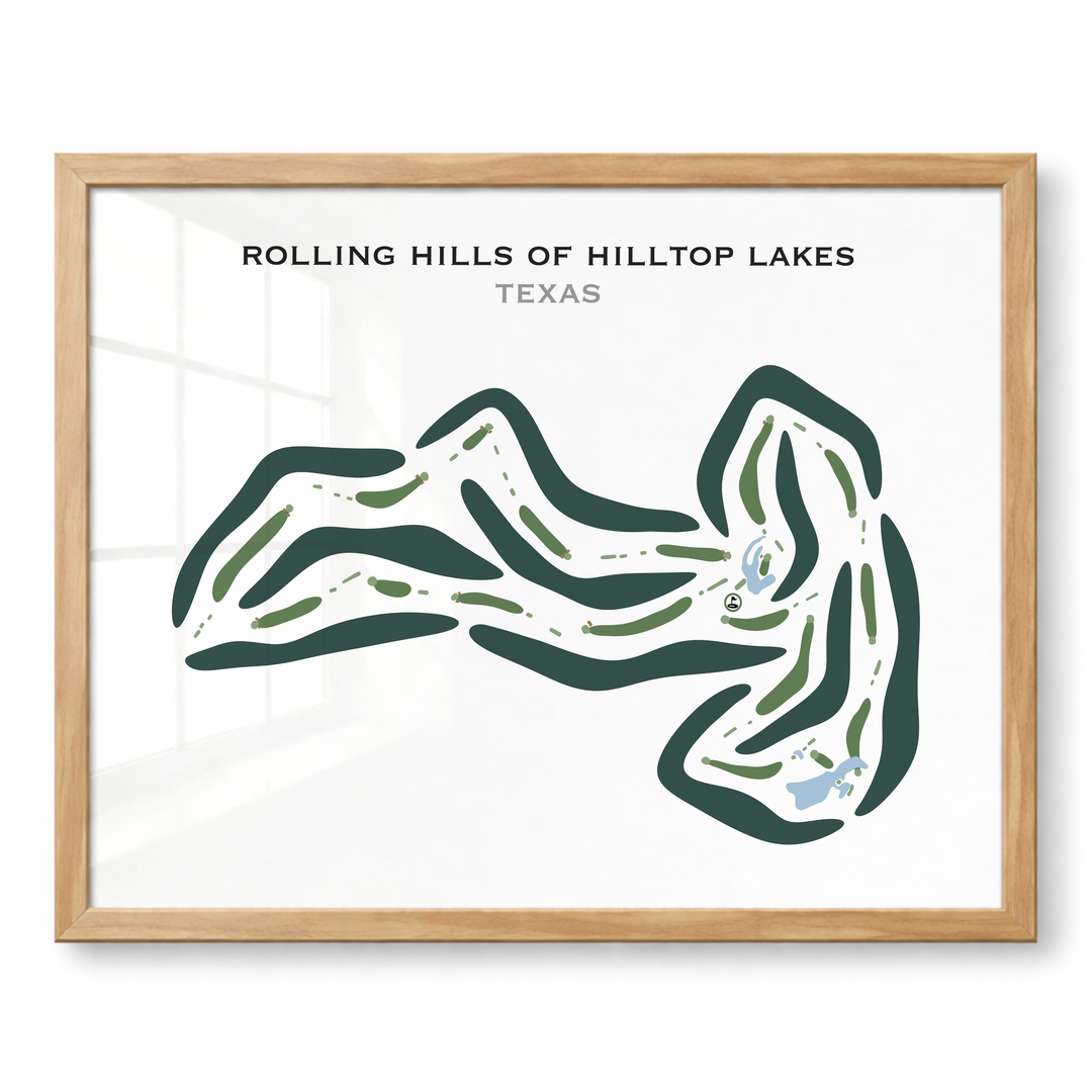 Rolling Hills of Hilltop Lakes, Texas - Printed Golf Courses
