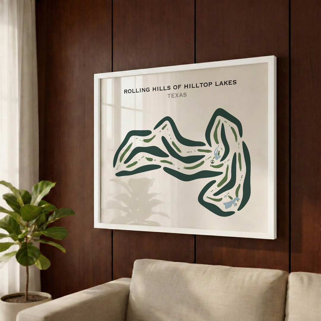 Rolling Hills of Hilltop Lakes, Texas - Printed Golf Courses