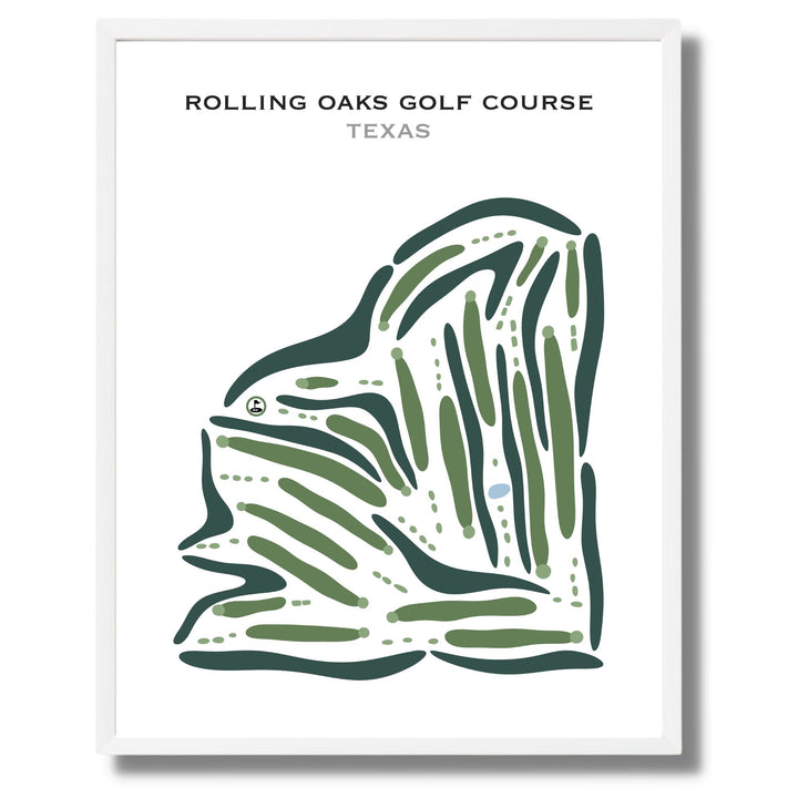 Rolling Oaks Golf Course, Texas - Printed Golf Courses