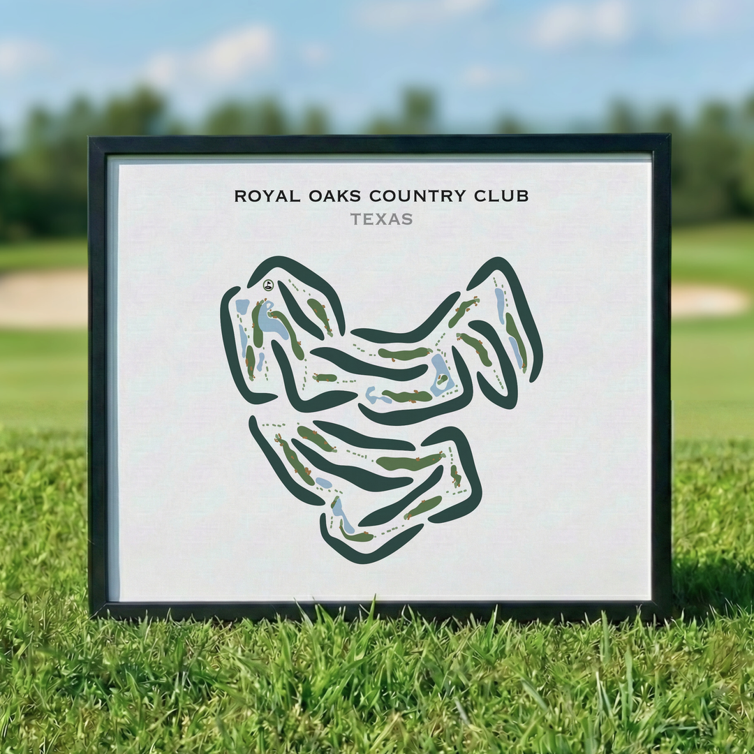 Royal Oaks Country Club, Texas - Printed Golf Courses