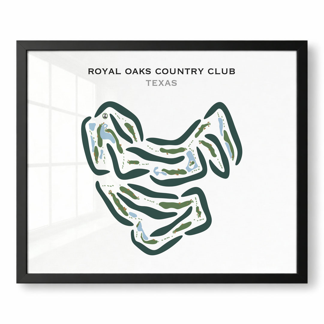 Royal Oaks Country Club, Texas - Printed Golf Courses
