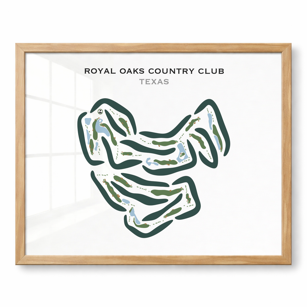 Royal Oaks Country Club, Texas - Printed Golf Courses