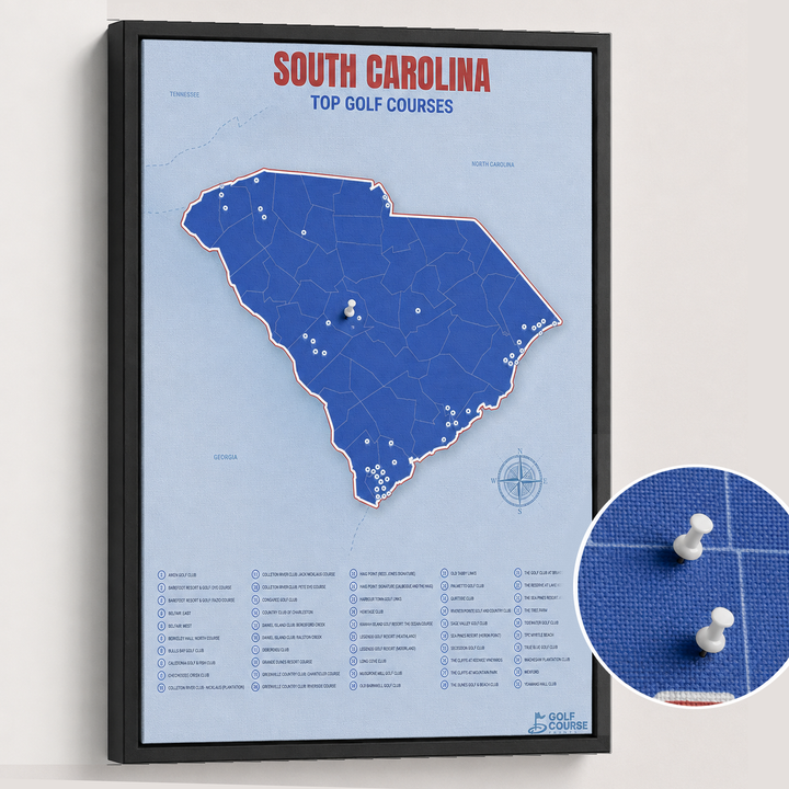 Map of South Carolina Golf Courses